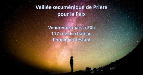 Veillée œcuménique de prière pour la paix