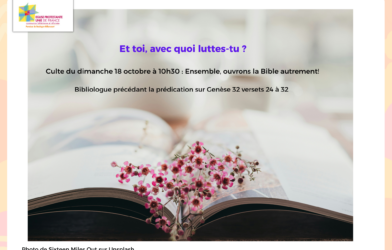 Culte avec Bibliologue 18 octobre à 10h30 : Voyagez dans la Bible!